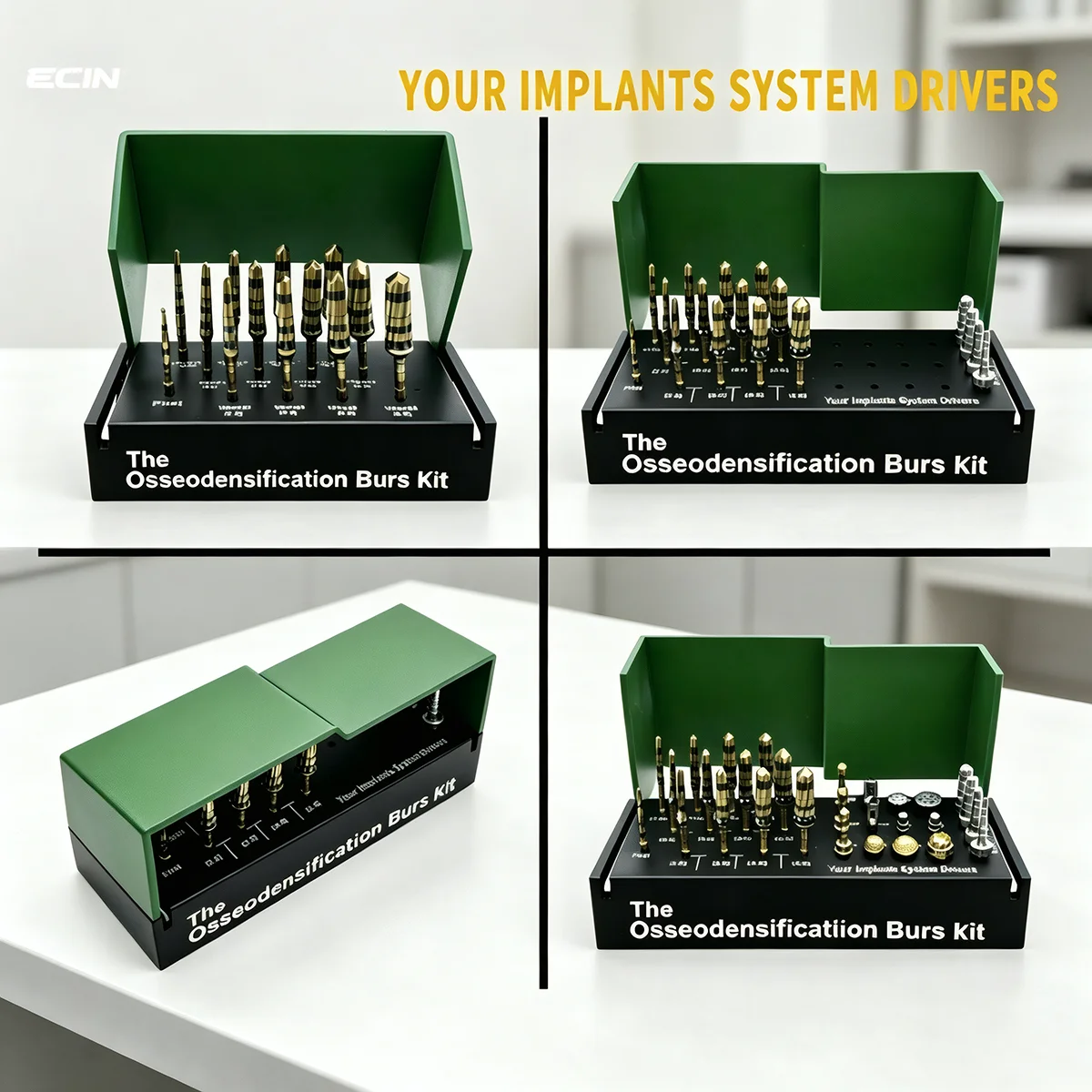 Dental Osseodensification Burs Implant Drill Kit 17 24 29pcs Set Maxillary Sinus Lift Drivers Diamond Coated Surgical Tools