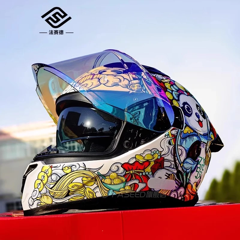 

FASEED FS-825 Motorcycle Helmet Locomotive Full Helmet Double Lens Sun Protection Cycling Four Seasons casco moto