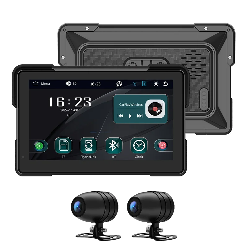 Private Model Waterproof IP67 7 Inch HD IPS Screen GPS Navigation Wireless Android Auto Portable Motorcycle Carplay
