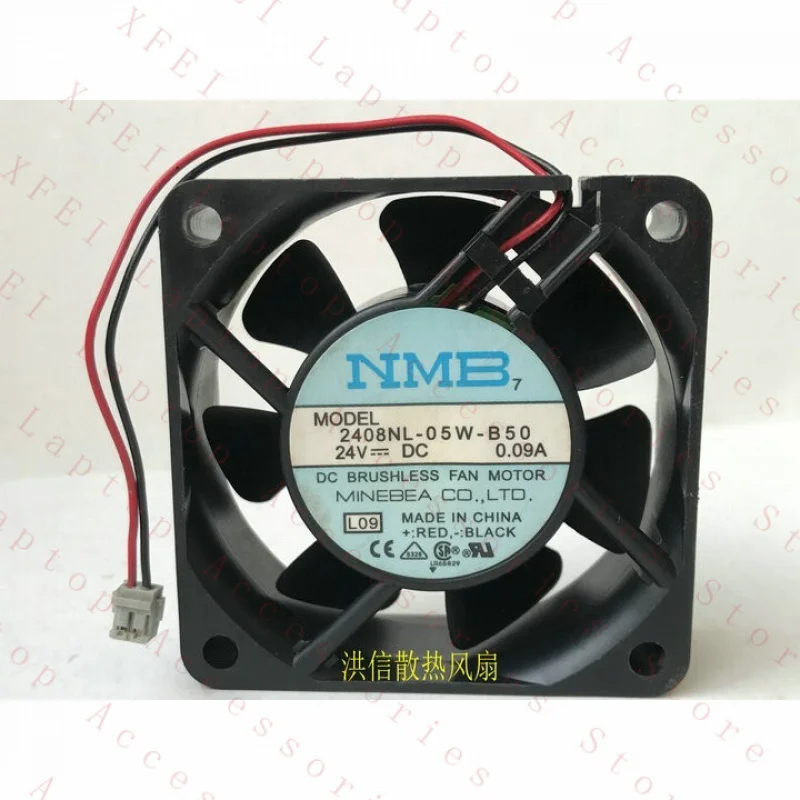 

C 1 PCS FOR NMB fan 2408NL-05W-B50 DC24V 0.09A 6020 6CM 2 wire
