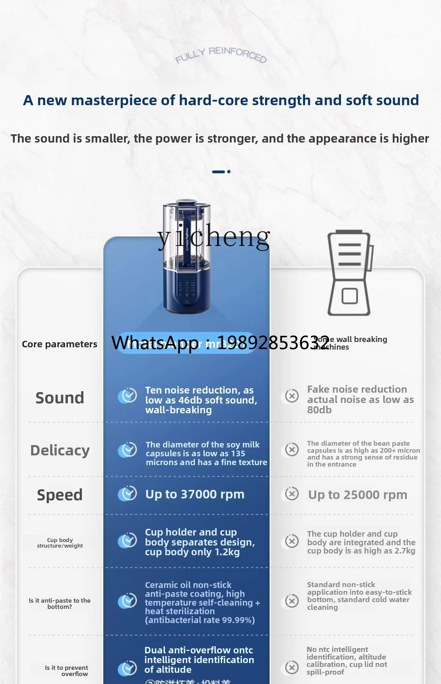 AA  Quiet Blender Household Baby Cereal Maker Fully Automatic Soy Milk Maker Blender Food Processor