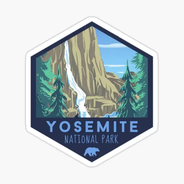 Yosemite National Park  5PCS Stickers for Room Decor  Home Art Laptop Living Room Decorations Wall Window Print Background