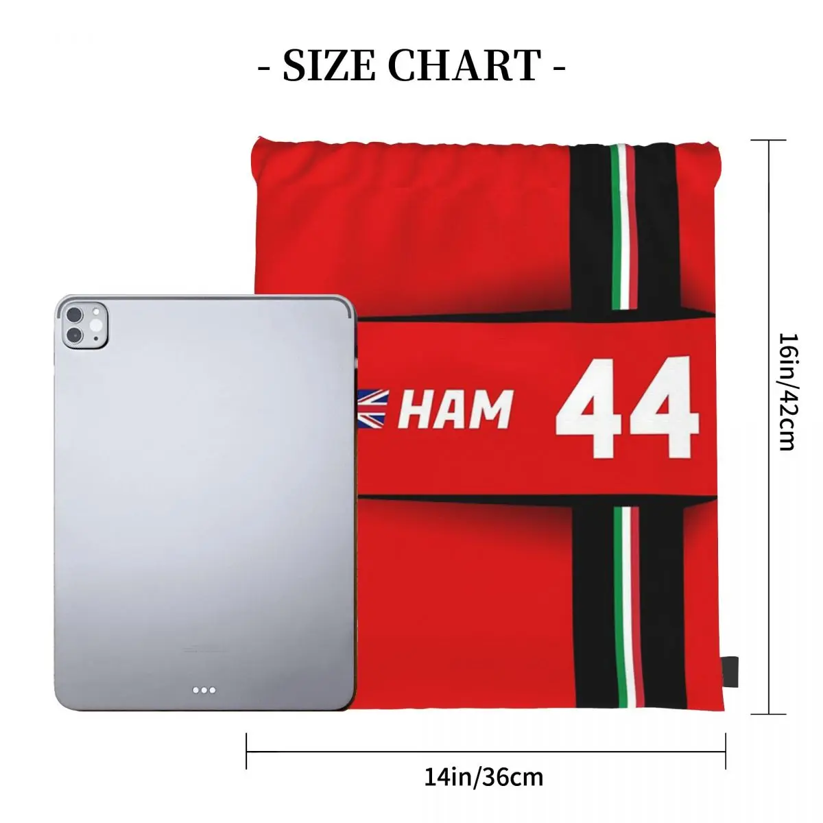 F1 2025 - #44 Hamilton Backpacks Casual Portable Drawstring Bags Drawstring Bundle Pocket Sports Bag Book Bags Travel Students