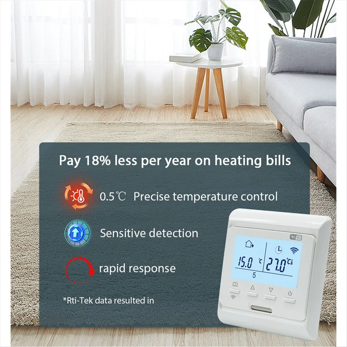 

NEW WIFI Underfloor Heating Thermostat with LCD Screen,Compatible with 220V Electric, Water, Efficient Temperature Control,A