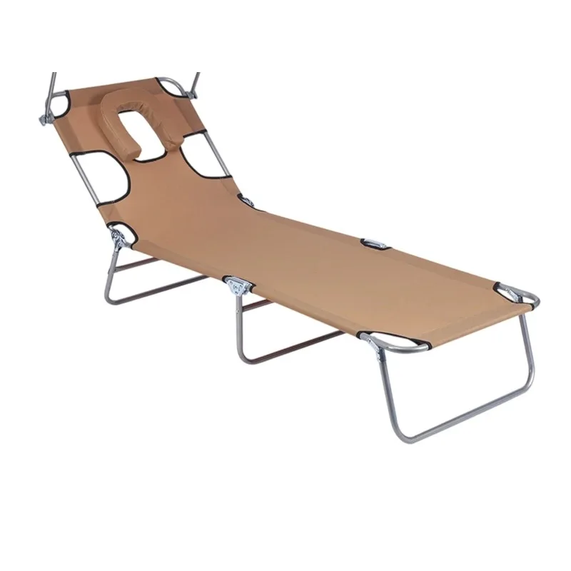 Multifunctional Folding Bed Portable Office Lunch Chair with Removable Pillow for Beach Pool Patio Compact Bed for Multiple Us