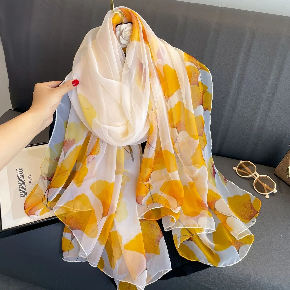 Summer Thin Beach Sunscreen Scarf Transparent Swimsuit Cover-ups Soft Silk Scarf Bikini Large Shawl Sarong Wrap