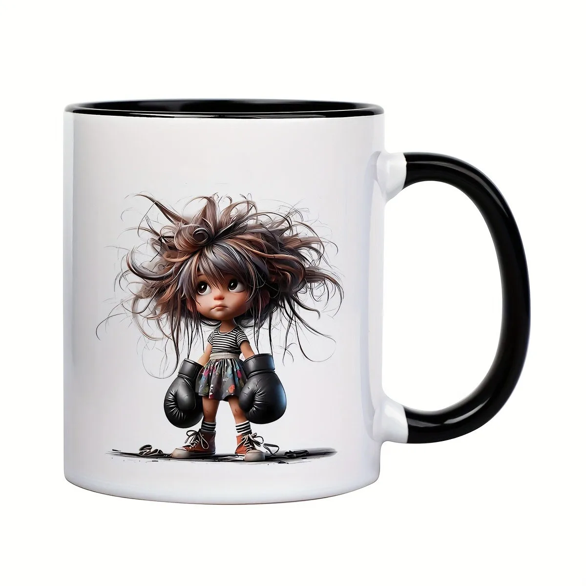 Features Gloved Cartoon Characters with Fluffy Hair and Firm Expressions. Fun and Cute Gift Ideas for Friends, Colleagues or Fitness Enthusiasts