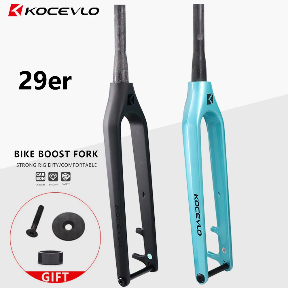 

Official KOCEVLO Boost MTB Carbon Fork 29er axle110*15mm Downhill Mountain Bike Rigid Fork 1-1/8"-1-1/2" Tapered Max Tire 3.0