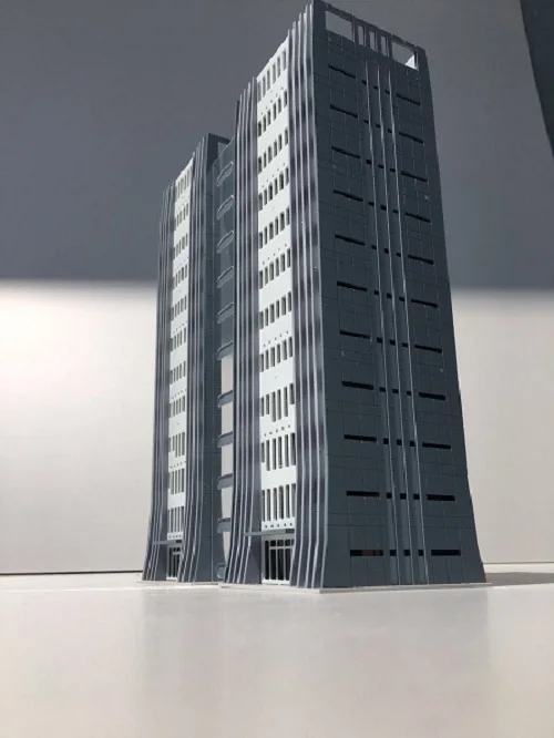 1/150 Diorama Model Railway Skyscraper High Rise Building Scene Display Model