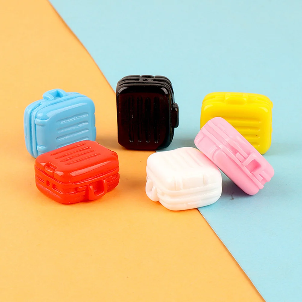 

6 Pcs Cream Gum Micro Scene Toy Miniature Carrying Case Plastic Wedding Candy Boxes Suitcase Decor