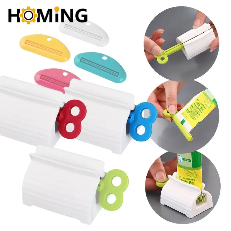 Manual Rolling Toothpaste Squeezer Press Dispenser Facial Cleanser Clips Kid Toothpaste Holder Tube Saver Bathroom Accessories