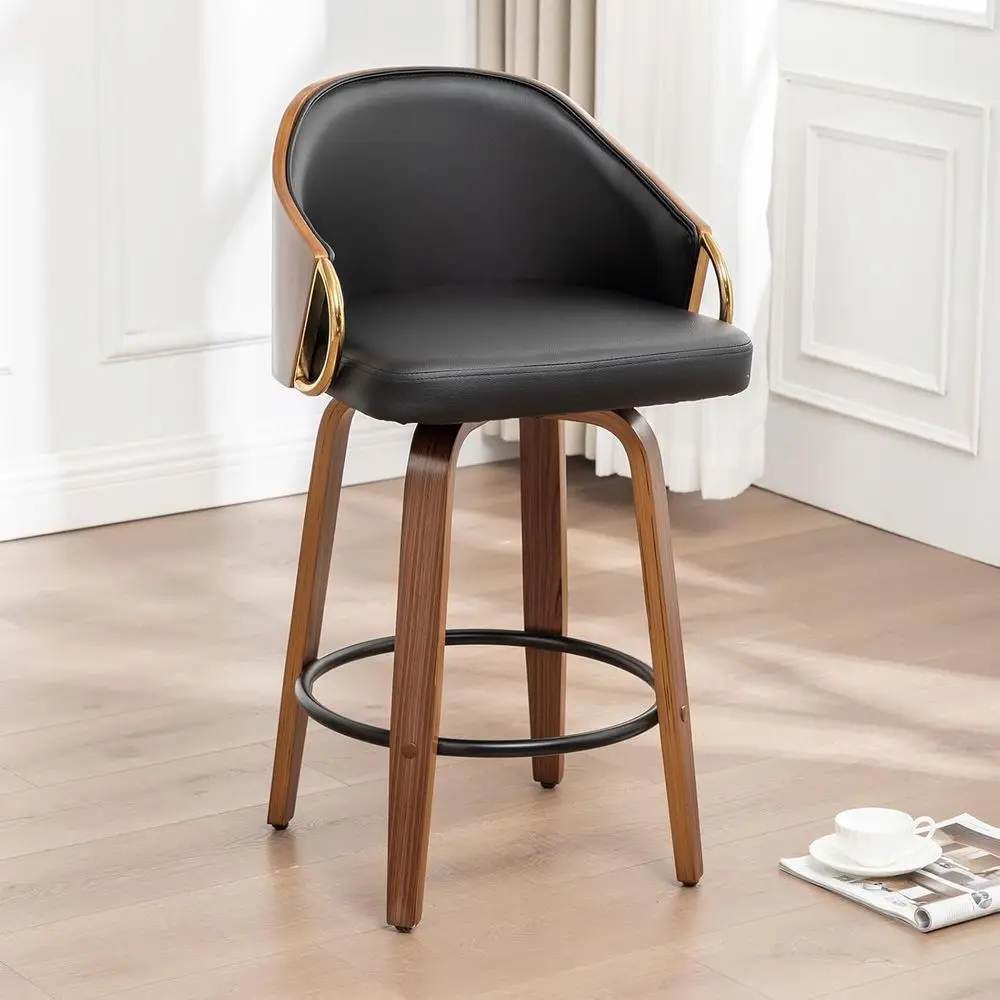 

Bar Stools Set of 4, 26 Tufted Modern Counter Height Barstools with Back amp Footrest amp Metal Leg, Faux Leather Upholstered B