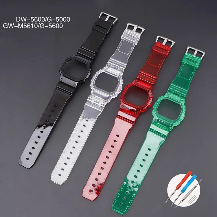 Modified Case Strap for Casio G-Shock DW-5600/5000/5030 GW-M5610 G-5600 GLX-5600 Replace Resin Silicone Watch Band Accessories