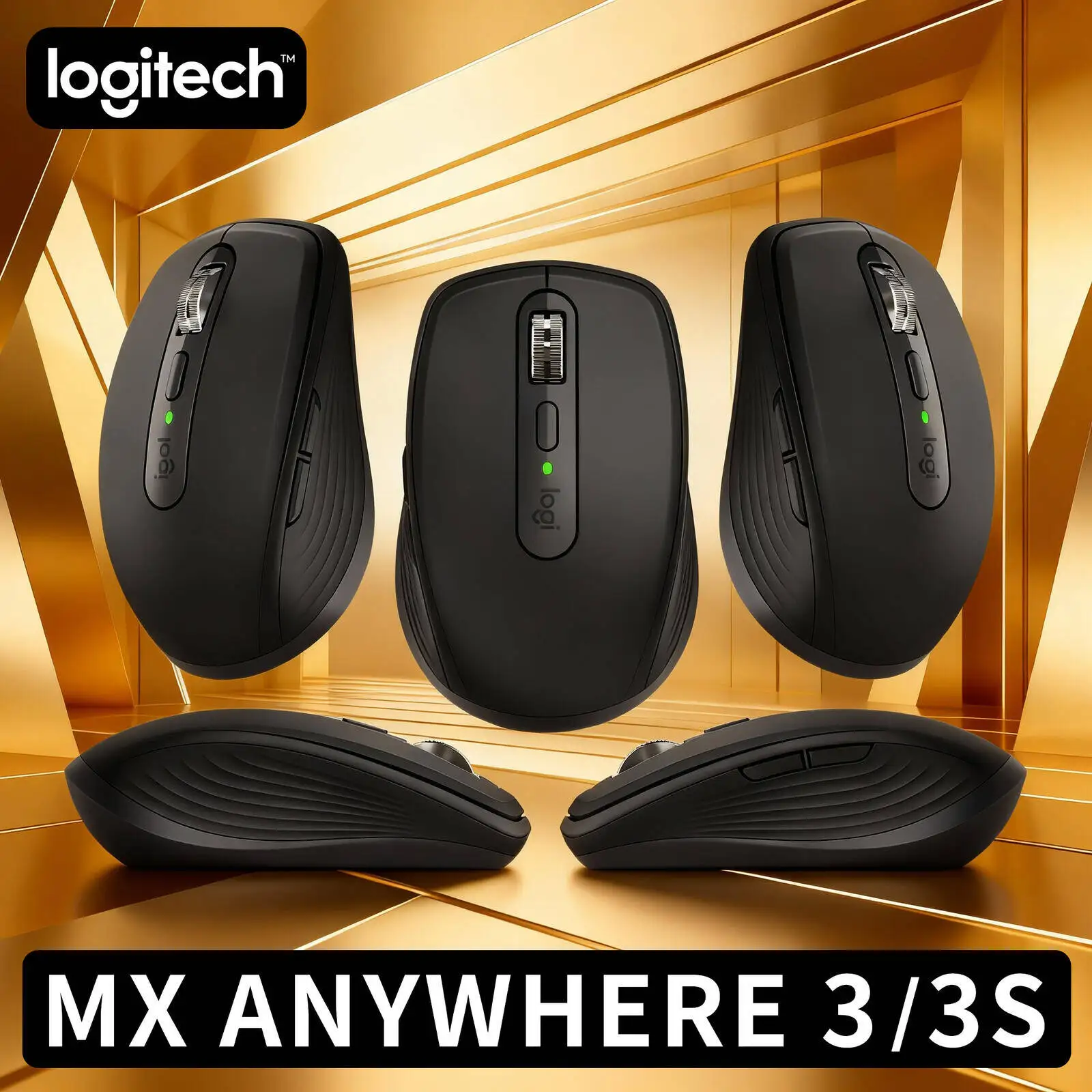 

Portable MX Anywhere 3S Mouse - 8000 DPI, USB-C Quick Charge, Silent Click, Ideal for Electronics Expo Trip Short Business Tour