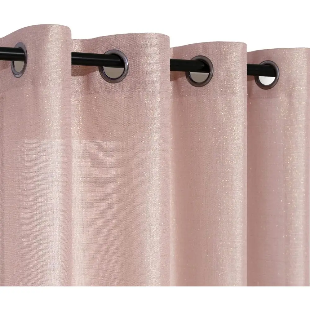 84 ستائر شبه شفافة باللون الذهبي الوردي مع جروميت، 52 × 84 لغرفة المعيشة وغرفة نوم الفتيات، ديكور متألق ولامع