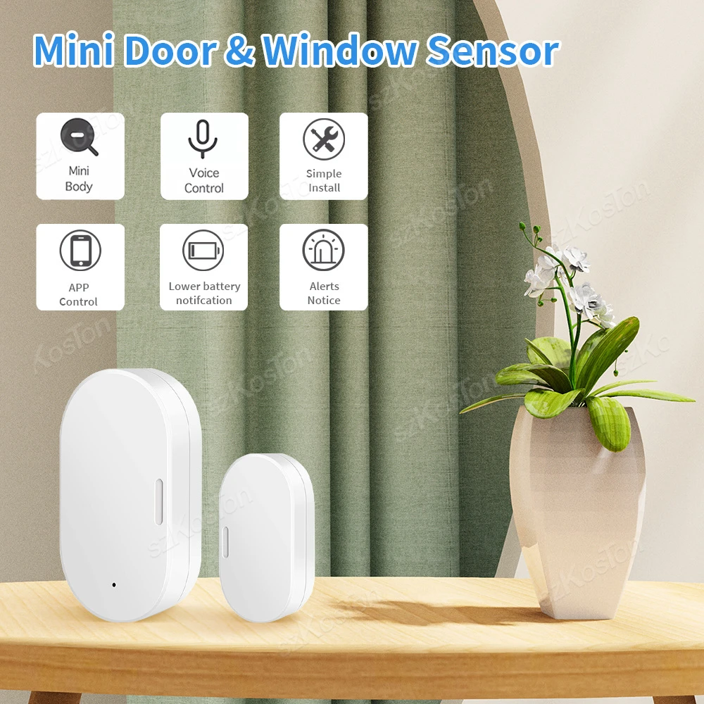 eWeLink App ZigBee Smart Door Window Sensor Smart Home Automation Door Open Closed Detector for Alexa Google Home Assistant