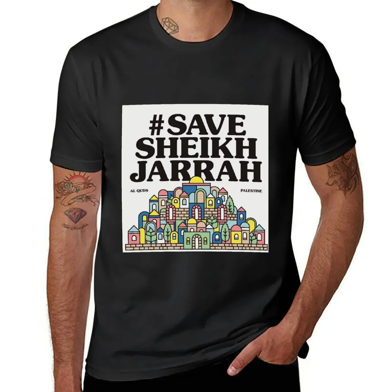 SAVE SHEIKH JARRAH T-Shirt anime tshirt graphic t shirts anime clothes oversized mens clothing