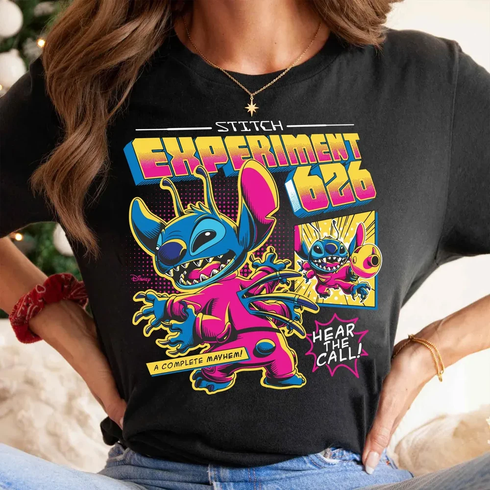 Camiseta Vintage Stitch Experiment 626 para niño y niña, camiseta de película Lilo y Stitch, camiseta divertida de Stitch, camisetas de viaje a juego para la familia para niños