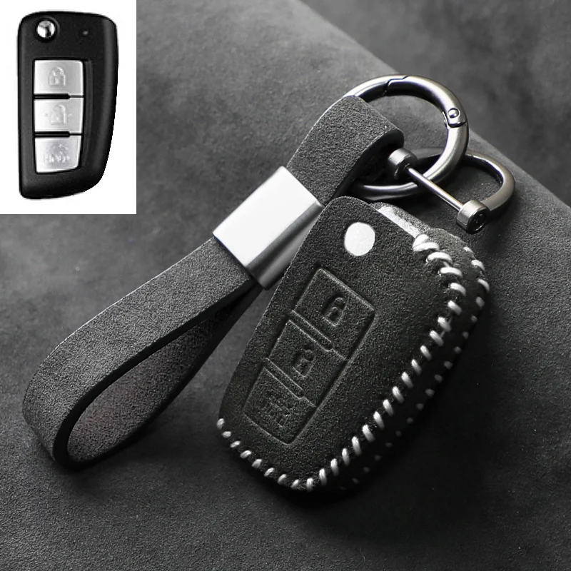 High-quality suede car key case bag cover FOR For Nissan Qashqai J11  F15 Juke J10 X-Trail T31 T32 Kicks Pathfinder Pulsar Altim