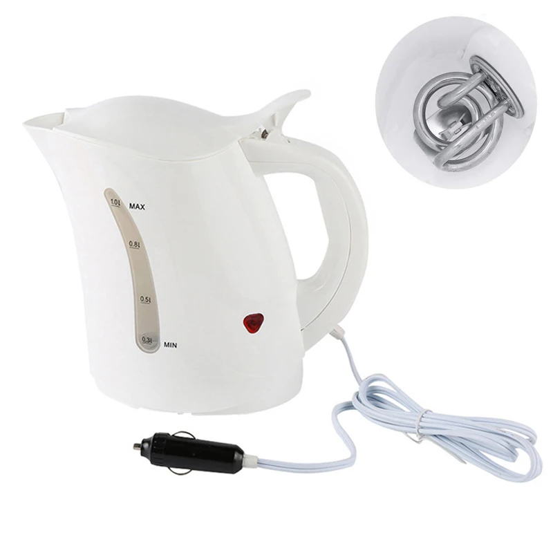 1000ML 12V Car Water Heater Hot Kettle Portable Water Heater Travel Auto for Tea Coffee Stainless Steel Vehicle Caravan