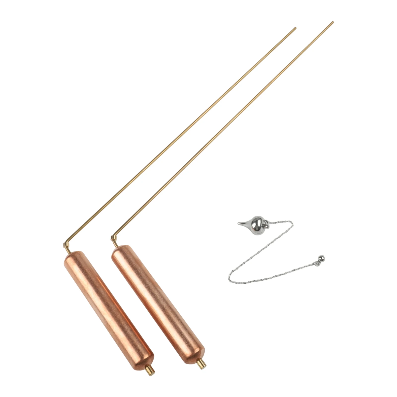 Copper Divining Rods Metal Detector Dowsing Rods For Water Gold Treasure Hunting Geobiology Prospecting Tools With Pendulum view 3