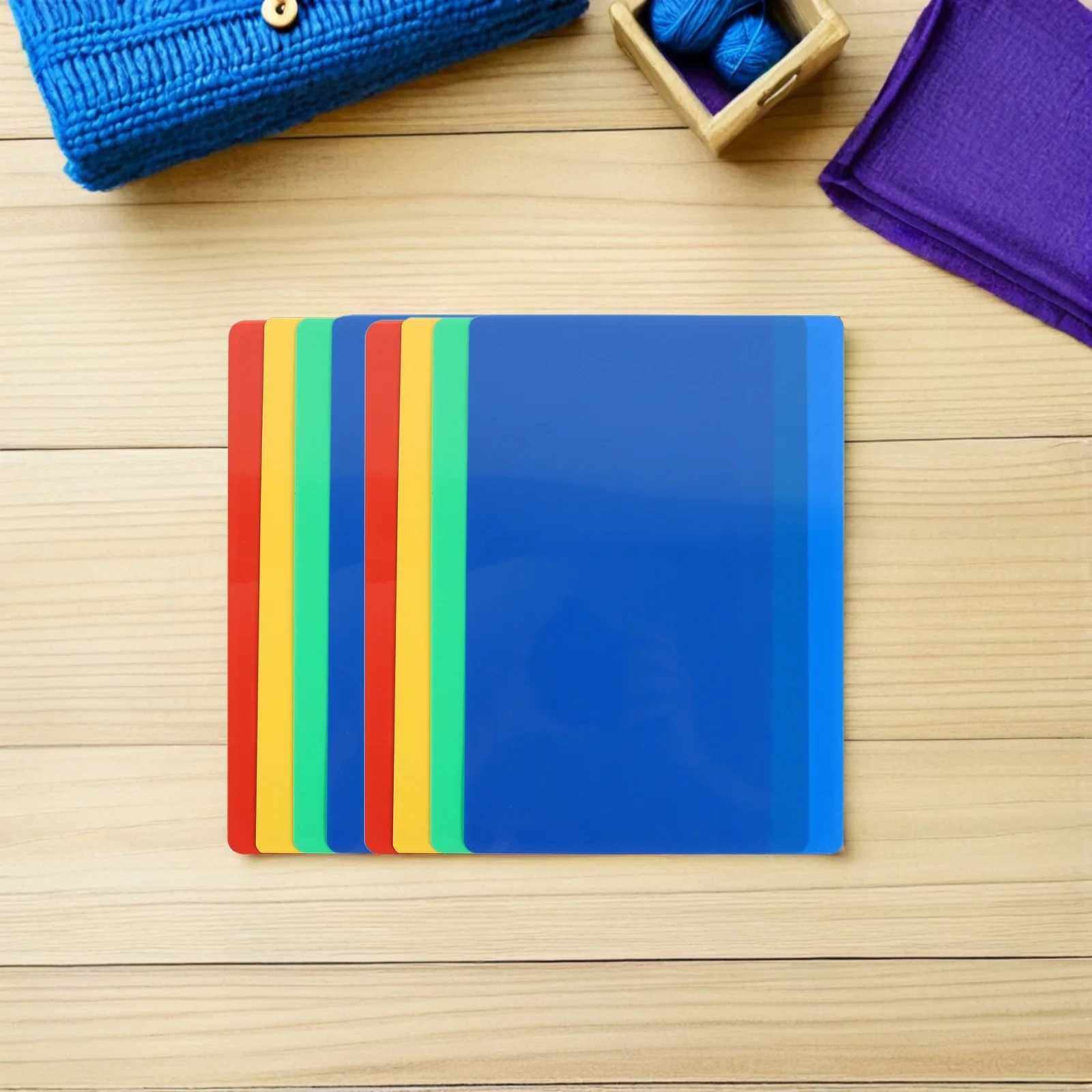 

8Pcs Colorful Clay Mat Kids Crafting Pottery Pad Polymer Clay Tools DIY Cutting Board Activity Set Tools