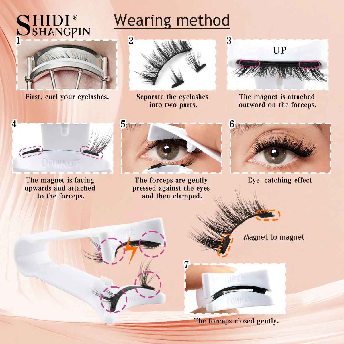 10Pairs Magnetic Lashes Kit Fake 3D Mink Natural Long Fluffy Magnet Band Mink False Eyelash Extension Free Glue Makeup Tool