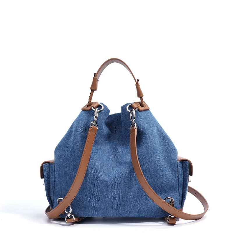 Niche Design Women Drawstring Backpack Large Capacity INS Fashion Female Student Book Backpack Rucksack Girls Daily Daypack