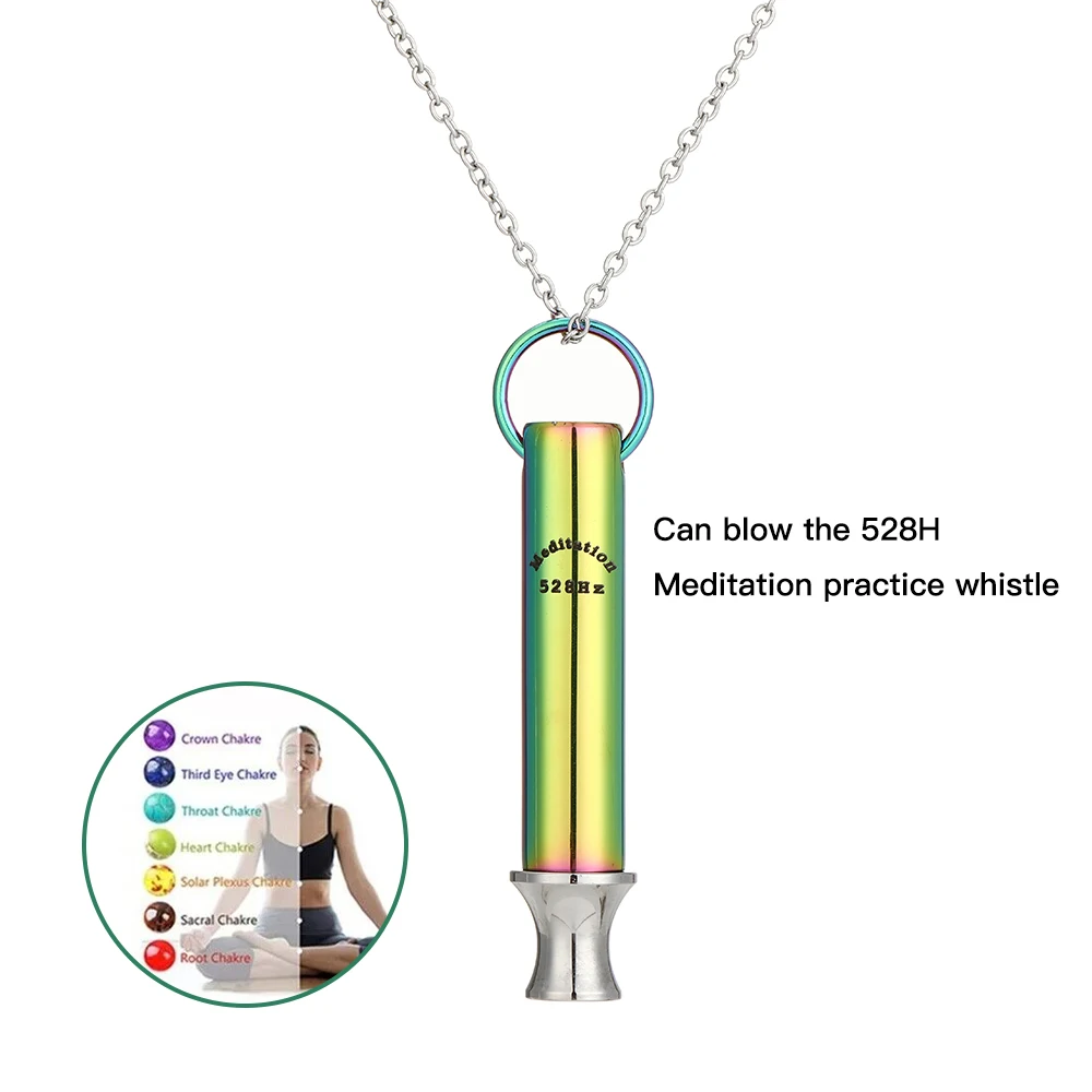 

Cross-border meditation aid Whistle Necklace Stainless Steel Pendant 528Hz frequency anxiety relief mindfulness jewelry