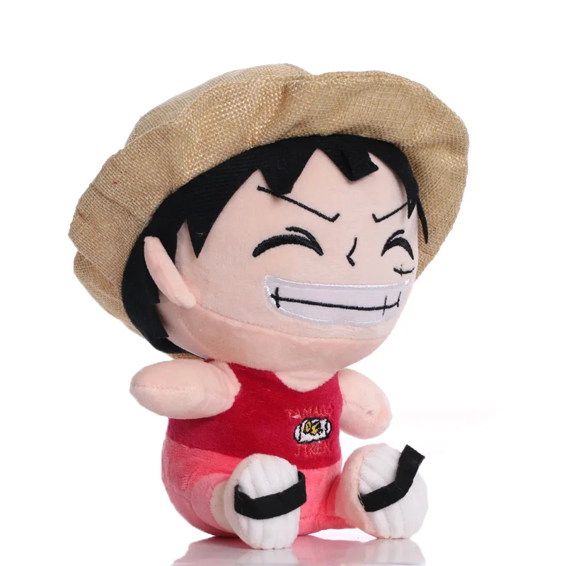 Аниме фигурки плюшевые игрушки Luffy, милая кукла, Мультяшные мягкие Брелоки-подвески для детей, рождественские подарки, 1 шт., 14-20 см