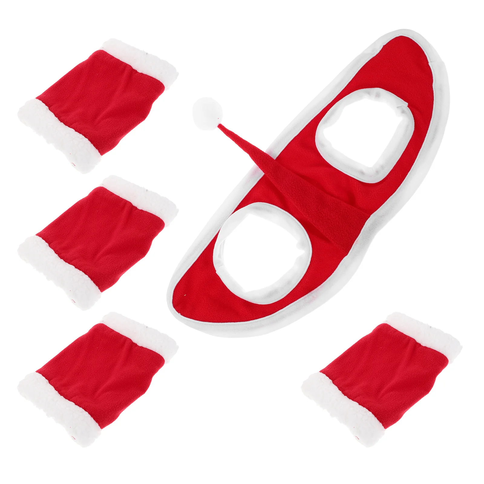 مجموعة واحدة من أزياء حصان عيد الميلاد لفافات الساق وقبعة قزم للعطلات وإكسسوارات حفلات عيد الميلاد وواقيات الساق زي الحصان