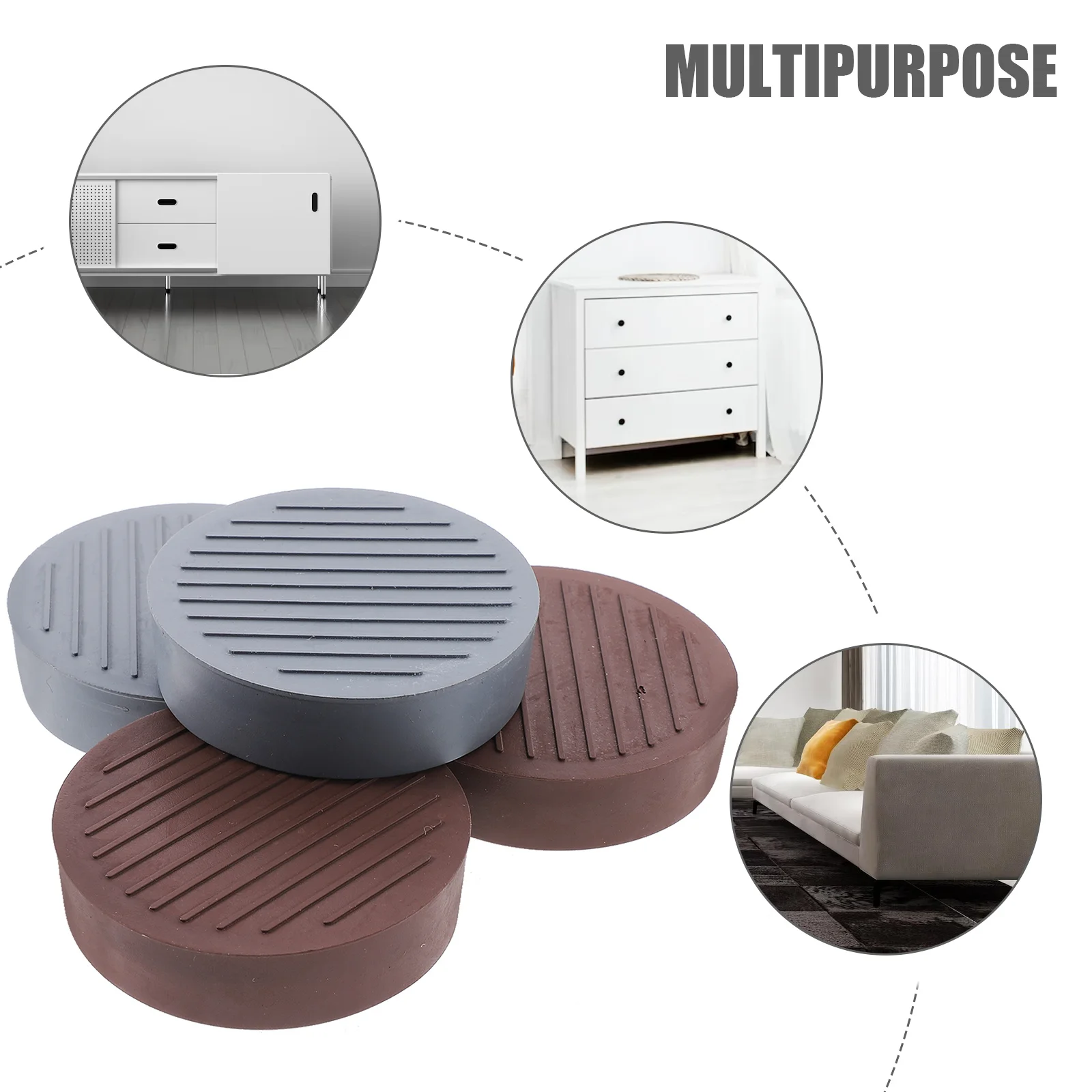 Sottobicchieri per mobili compatti da 4 pezzi per gambe di sedie da tavolo Cuscinetti antiscivolo resistenti all'usura Assorbimento degli urti Protezione dai graffi