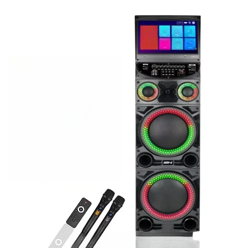 Portable Smart Karaoke Machine System With Dual 12'' Horn Wireless Speaker and 15.4'' Touch Screen for Parties Speakers