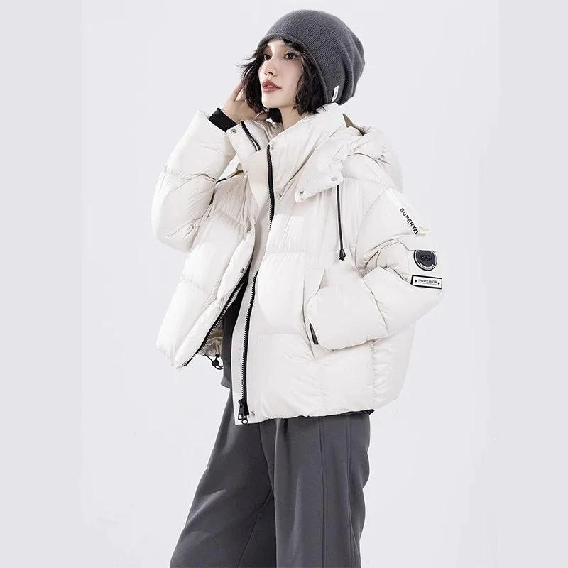 Jaket Pendek Berlapis Kapas Musim Dingin 2025 Baru Wanita Gaya Barat Mantel Tebal Jaket Kapas Wanita Parka Luaran