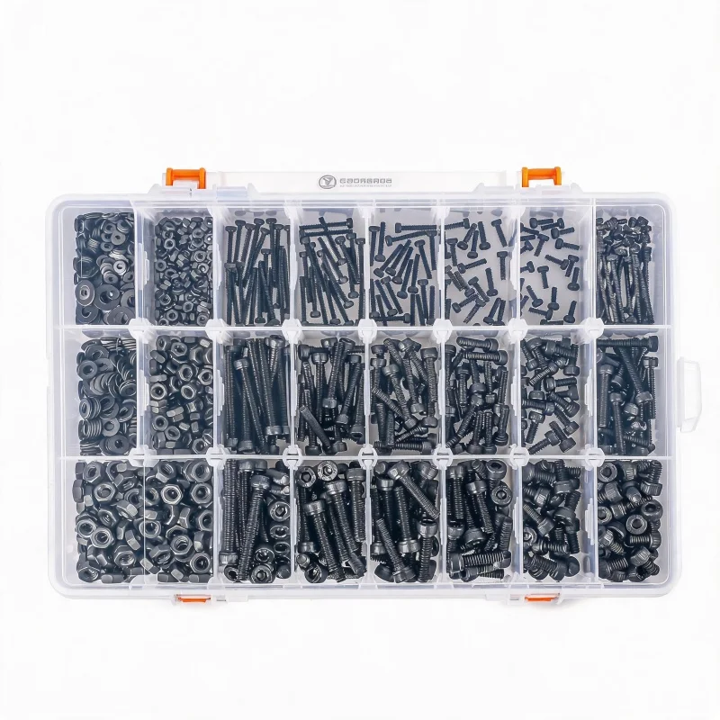 1260Pcs 12.9 Alloy Steel Metric Bolt Nut Assortment Kit M2 M3 M4 21 Sizes 4mm-30mm Fastener Set