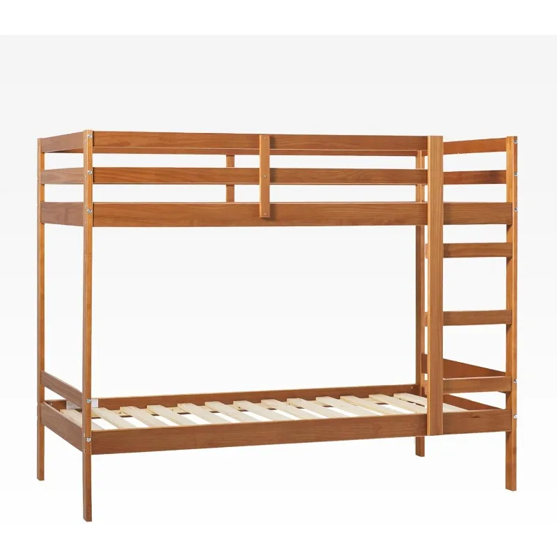 

Modern Twin-Size Children's Bed Frame Bedroom,No Box Spring Needed, Hold up to 200 Pounds,77.5"L x 42"W x 62.63"H,Caramel