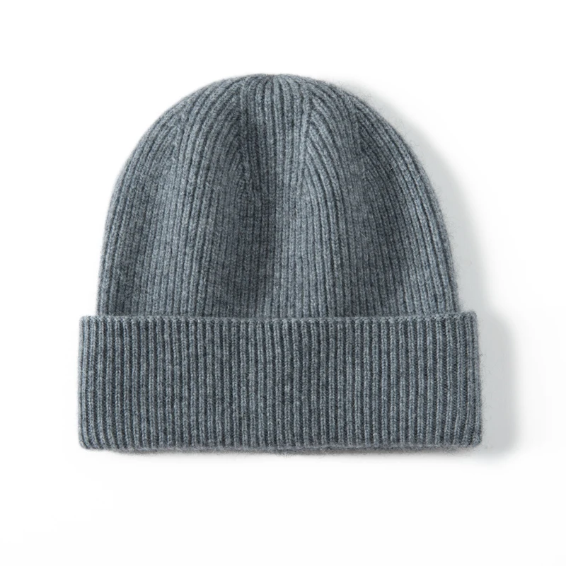 MERRILAMB Hochwertige Strickmütze aus 100 % Kaschmir für Damen und Herren, lässige Beanie-Mütze, Wintermütze, weich, warm, Kaschmir-Kappen, Unisex – Detail 9