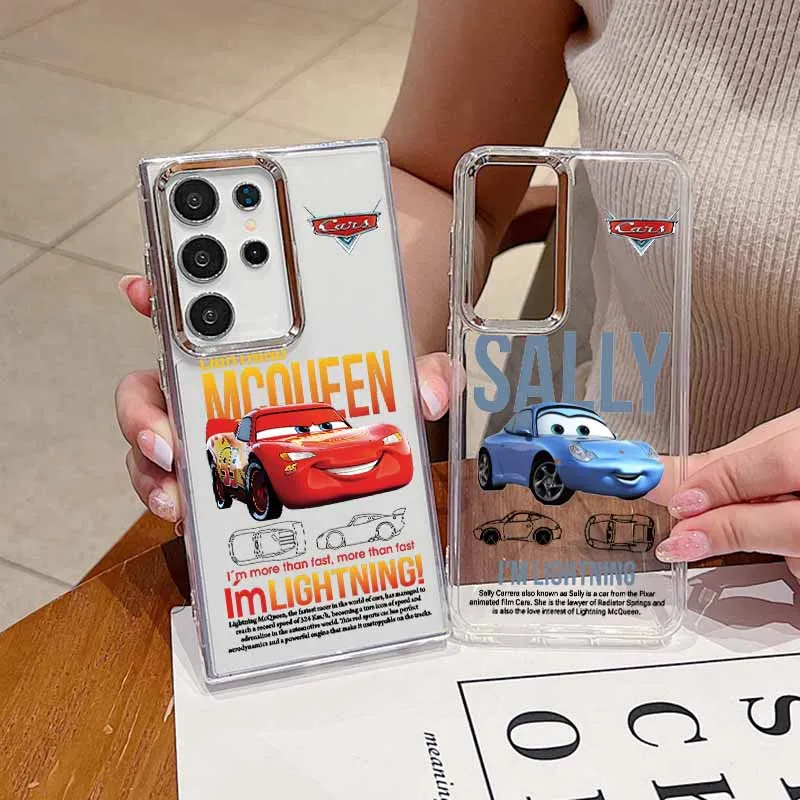 Lightning McQueen 95 Cars For Samsung S25 EDGE S24 S23 S22 S21 S20 S10 FE Note 20 Ultra Plus Transparent Soft Cover Phone Case