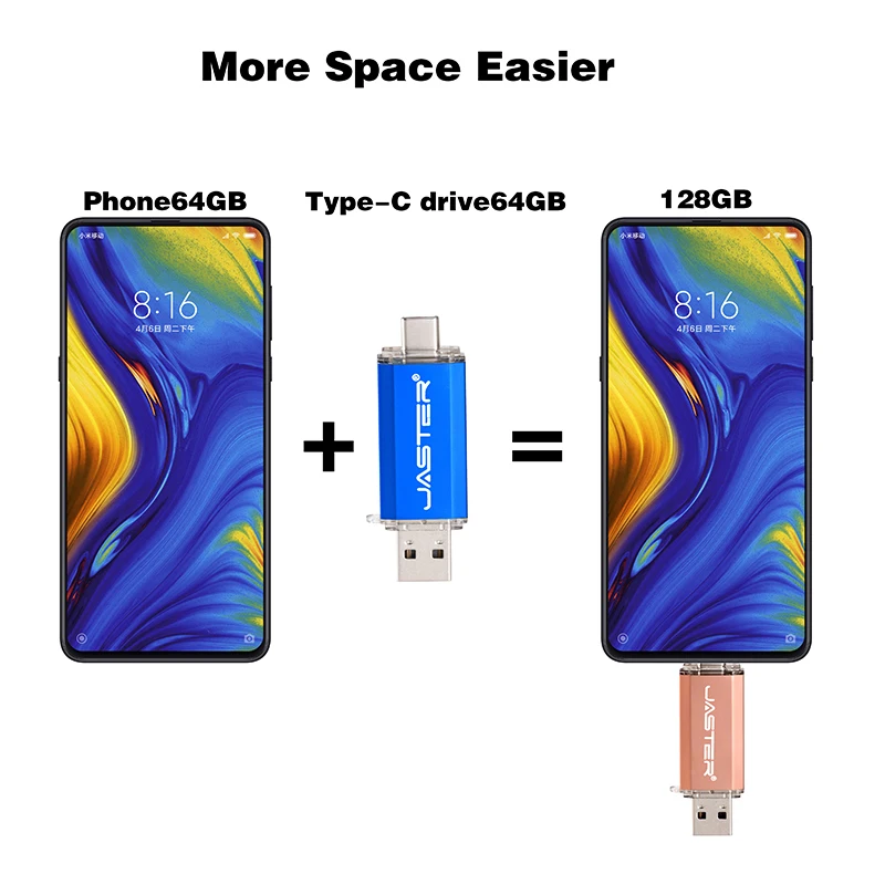 TYPE-C USB Flash Drive 128GB 64GB Mini Metal Pen Drive 32GB USB-C Memory Stick Black Red Pendrive Purple Blue USB Stick 128MB
