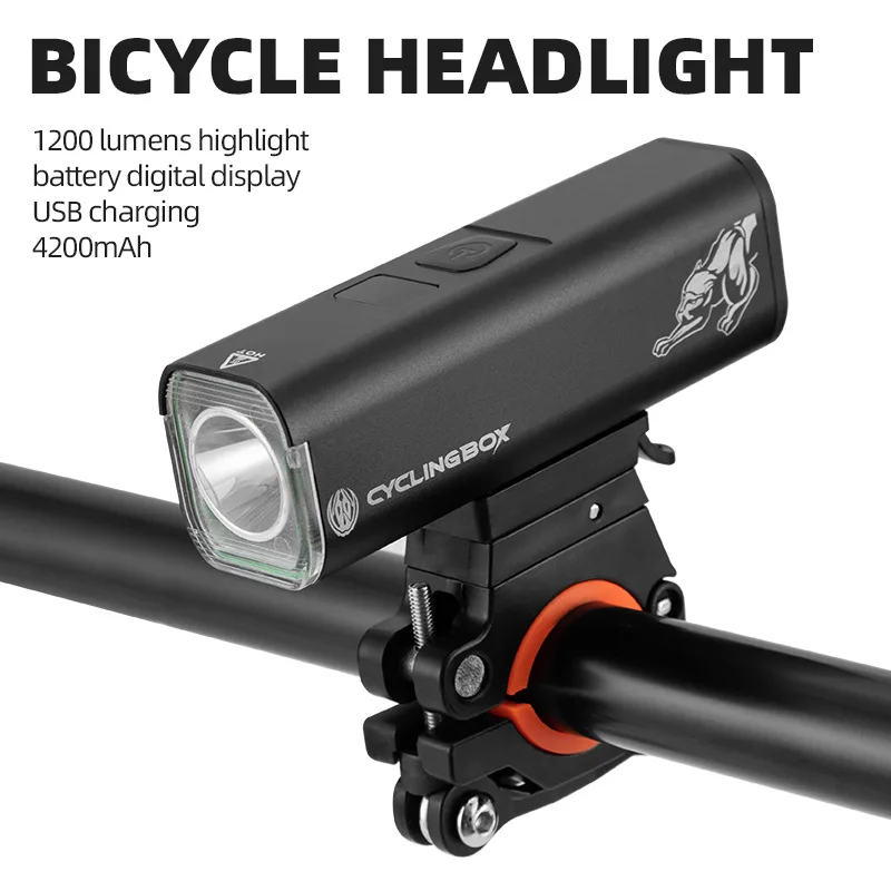 Bicycle Headlight Mountain Bike USB Charging High Capacity Battery 4200mAh Portable Cycling Equipment IP6 Waterproof