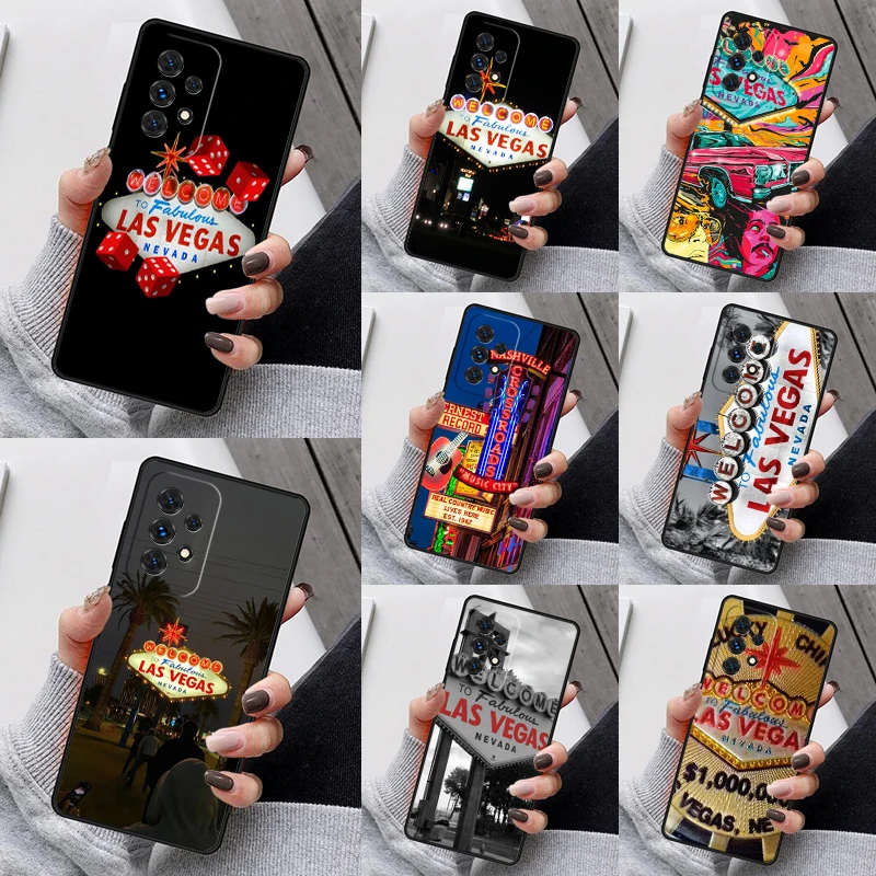 Las Vegas Nevada Phone Case For Samsung Galaxy S23 S21 S20 FE S24 S22 Ultra Note20 S10 S9 S8 Plus A40 A52 A12 A13 A53