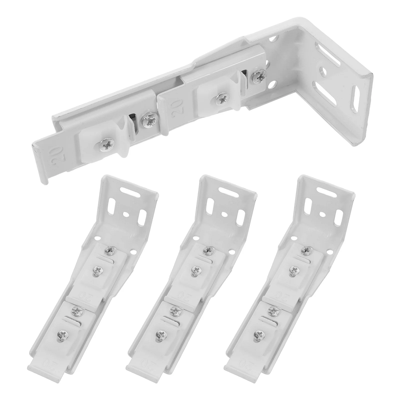 

4Pcs Adjustable Curtain Track Brackets Ceiling Mount Hardware Silent Sliding Heavy Duty Curtain Carrier Clips for Bedroom Living