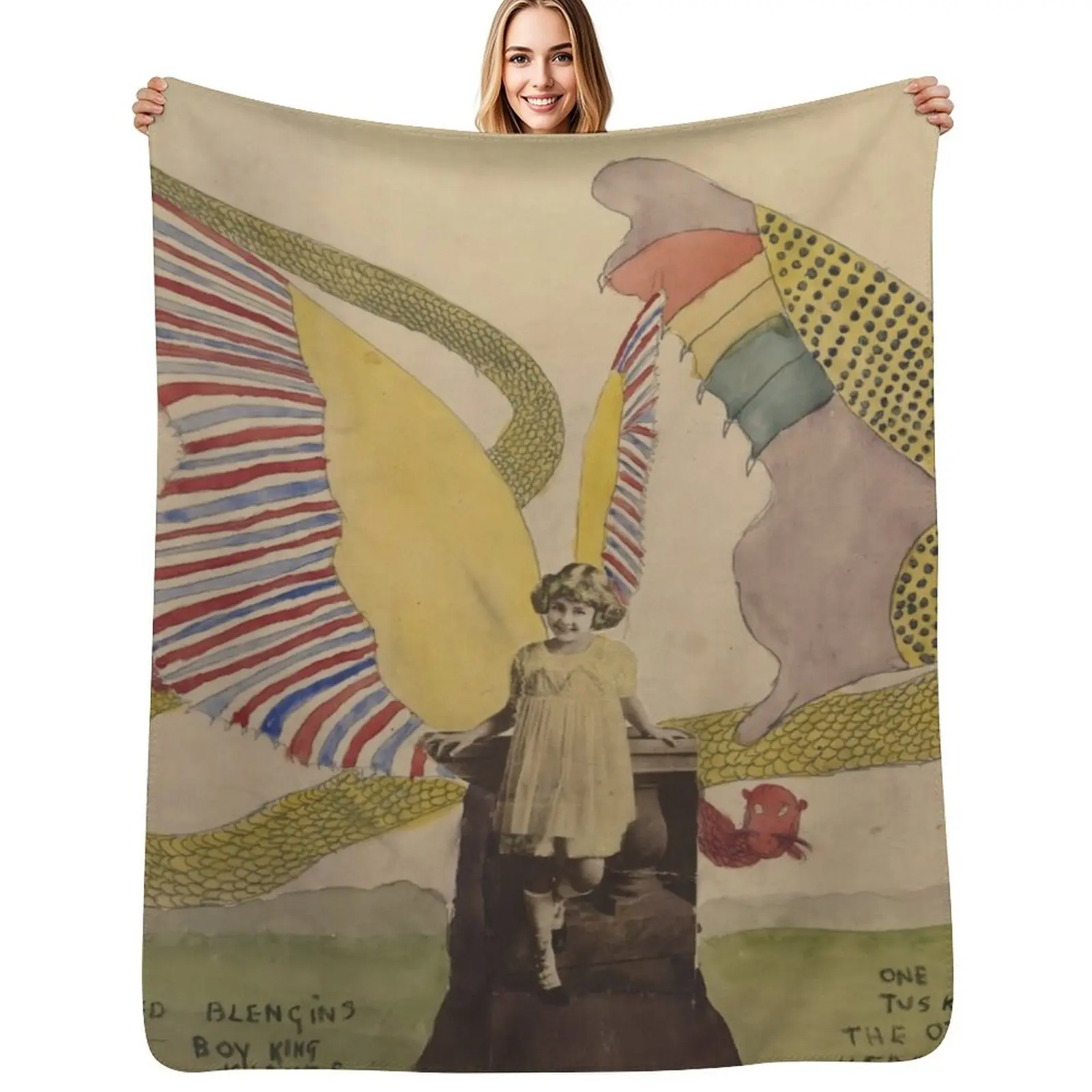 Henry Darger Art Throw Blanket Cozy Microfiber Throw Blanket for Home Bedroom