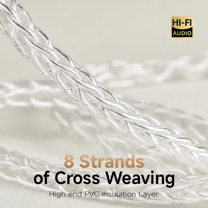 CYKO HIFI سماعة كابل 8 الأساسية 6N كريستال واحد النحاس الفضة مطلي كابل 3.5/4.4 مللي متر MMCX/0.78 مللي متر 2Pin IEM ترقية الكابلات