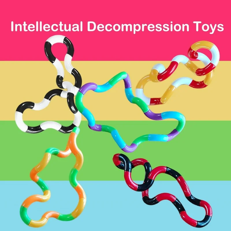 Quiet Twisty Fidget Toys, Squeeze, Twist, and Spin, Multicolored Sensory Toy for Kids, Stress Relief Toys & Educational Tools