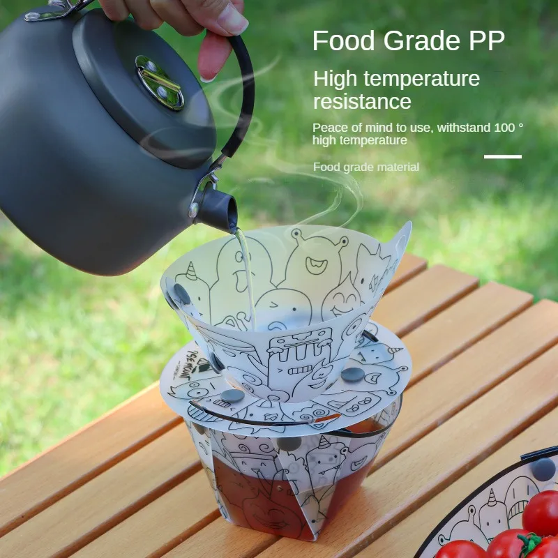 Outdoor Lightweight Folding Tableware Portable Bowl Dinner Plate Coffee Filter Funnel Water Cup Multi-purpose Camping Tableware image 5