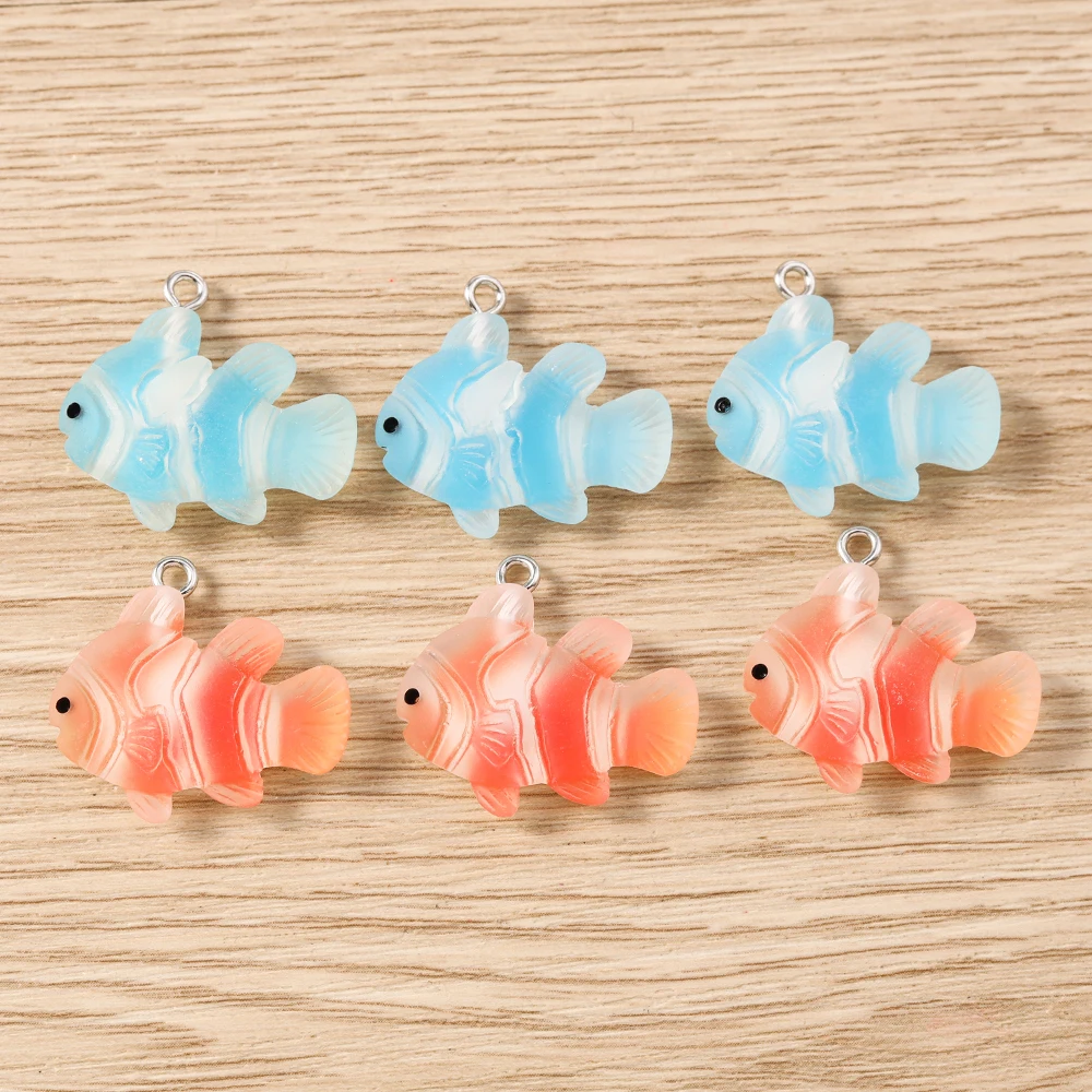 Tusember 20 Stück/Los Niedliche Kawaii Harz-Fisch-Anhänger Clownfisch-Anhänger für Schmuckherstellung Ohrringe Halsketten Zubehör – Detail 5