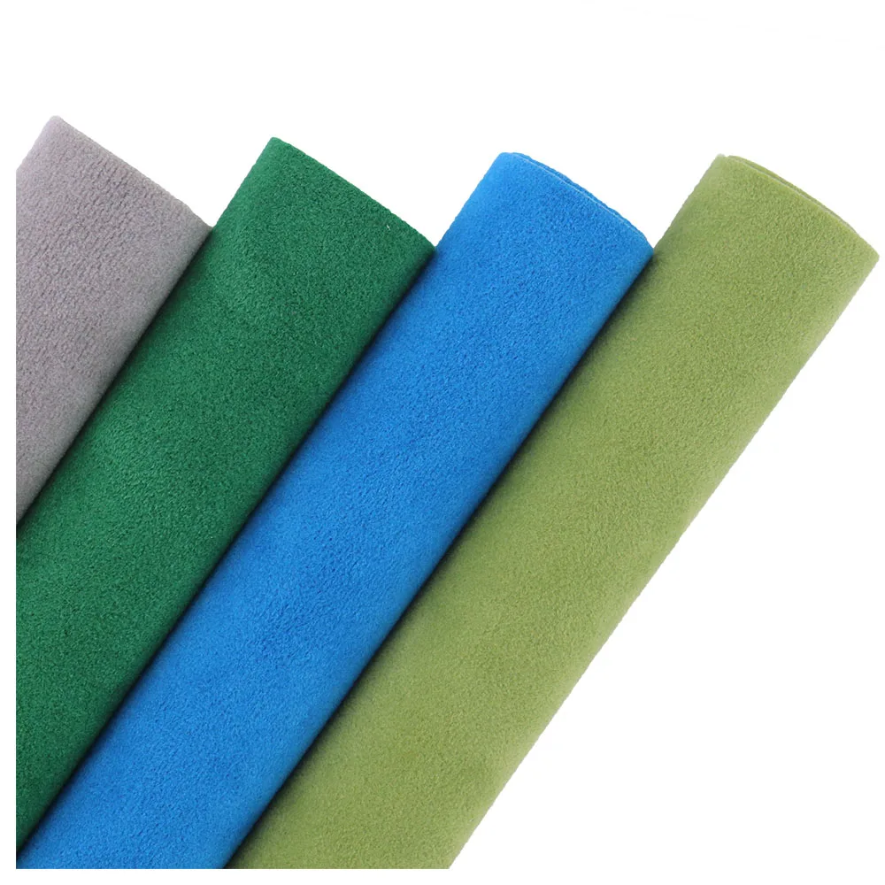 30x134cm Roll Green Blue Double-Sided Arificial Suede Velvet Flock Fabric Synthetic Faux Leather For Bows Decoration KY006