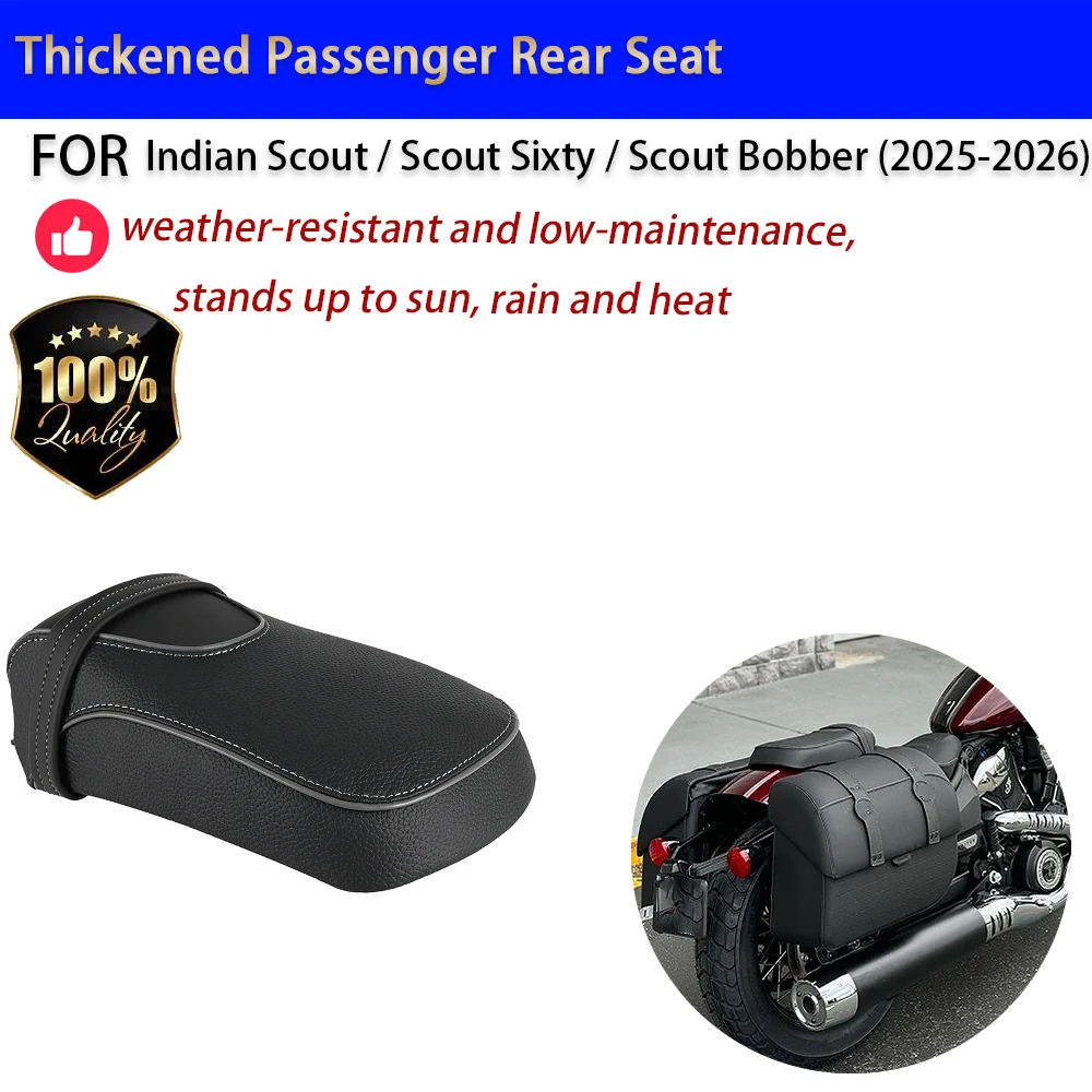 For Indian Scout Bobber 2025-2026 Thickened Passenger Seat SaddleGel Comfort Step-Up No-Drill Accesorios Moto
