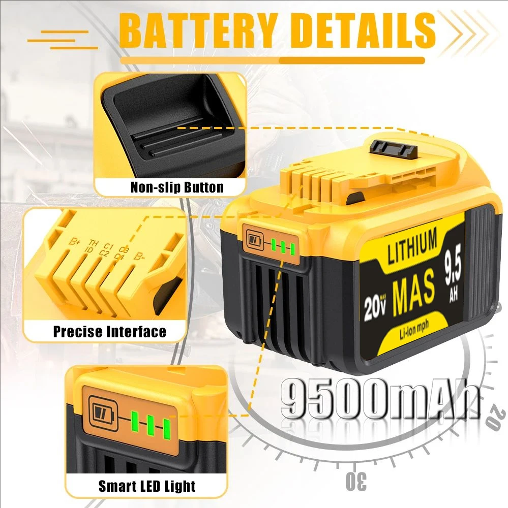 

12000mAhDCB200For Dewalt DCB200 20V Battery DCB205 DCB206 DCB209 DCB181 DCB182 Replacement Power Tool Lithium Batteries 18650.00